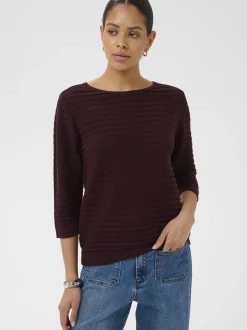 Kaffe Damen Strickpullover KAbirma in bordeaux