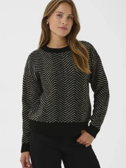 Kaffe Damen Strickpullover KAbitzy in schwarz