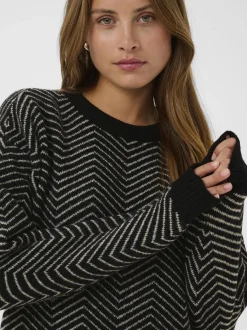 Kaffe Damen Strickpullover KAbitzy in schwarz