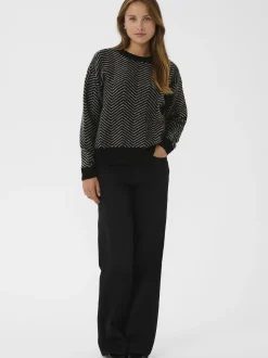 Kaffe Damen Strickpullover KAbitzy in schwarz