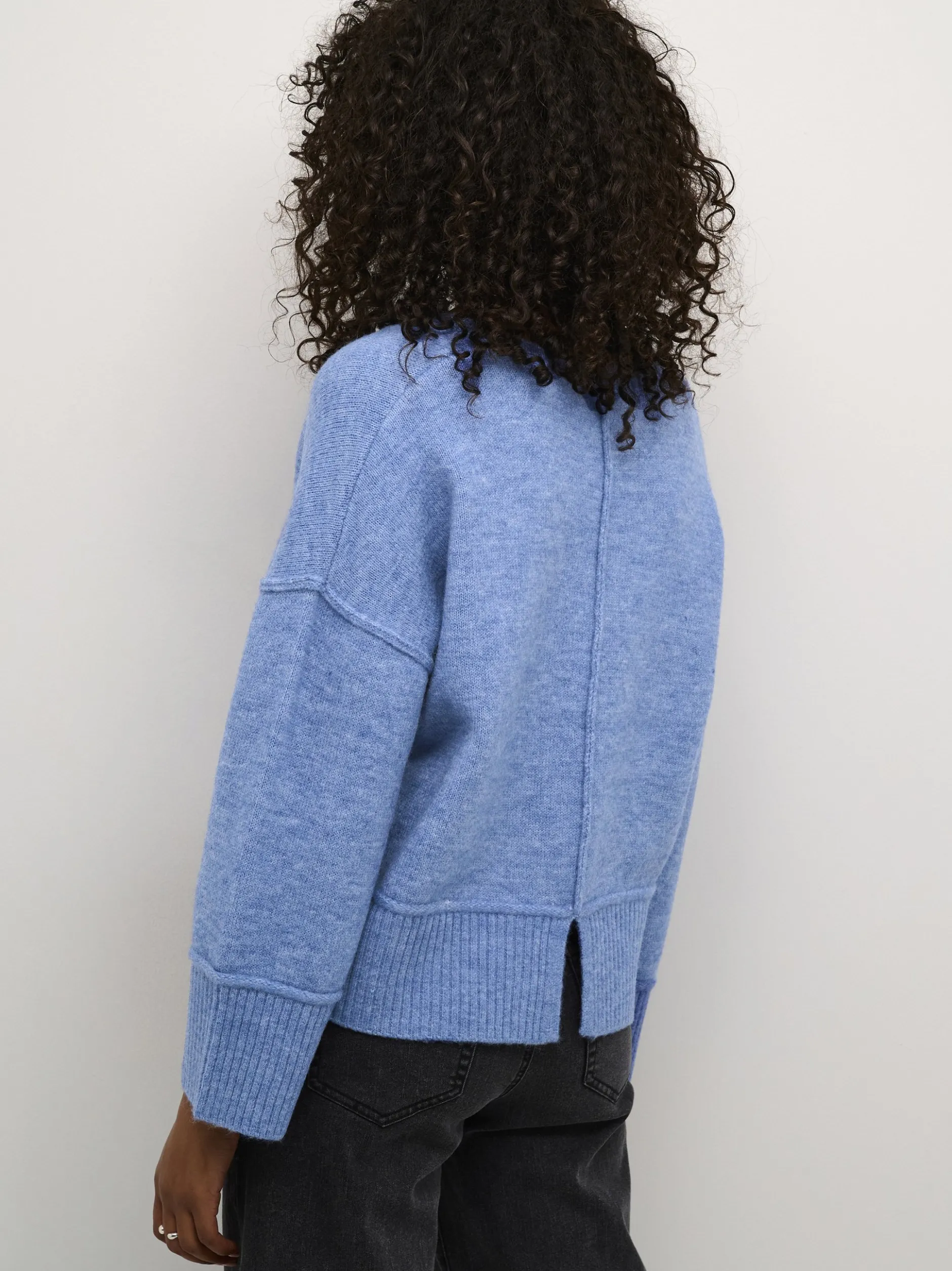 Kaffe Damen Strickpullover KAfridana in blau
