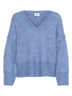 Kaffe Damen Strickpullover KAfridana in blau