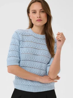 Kaffe Damen Strickpullover KAkaren in blau