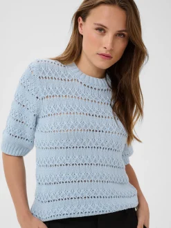 Kaffe Damen Strickpullover KAkaren in blau