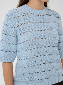 Kaffe Damen Strickpullover KAkaren in blau