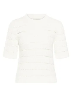 Kaffe Damen Strickpullover KAkaren in weiß
