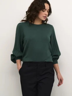 Kaffe Damen Strickpullover KAlone in grün