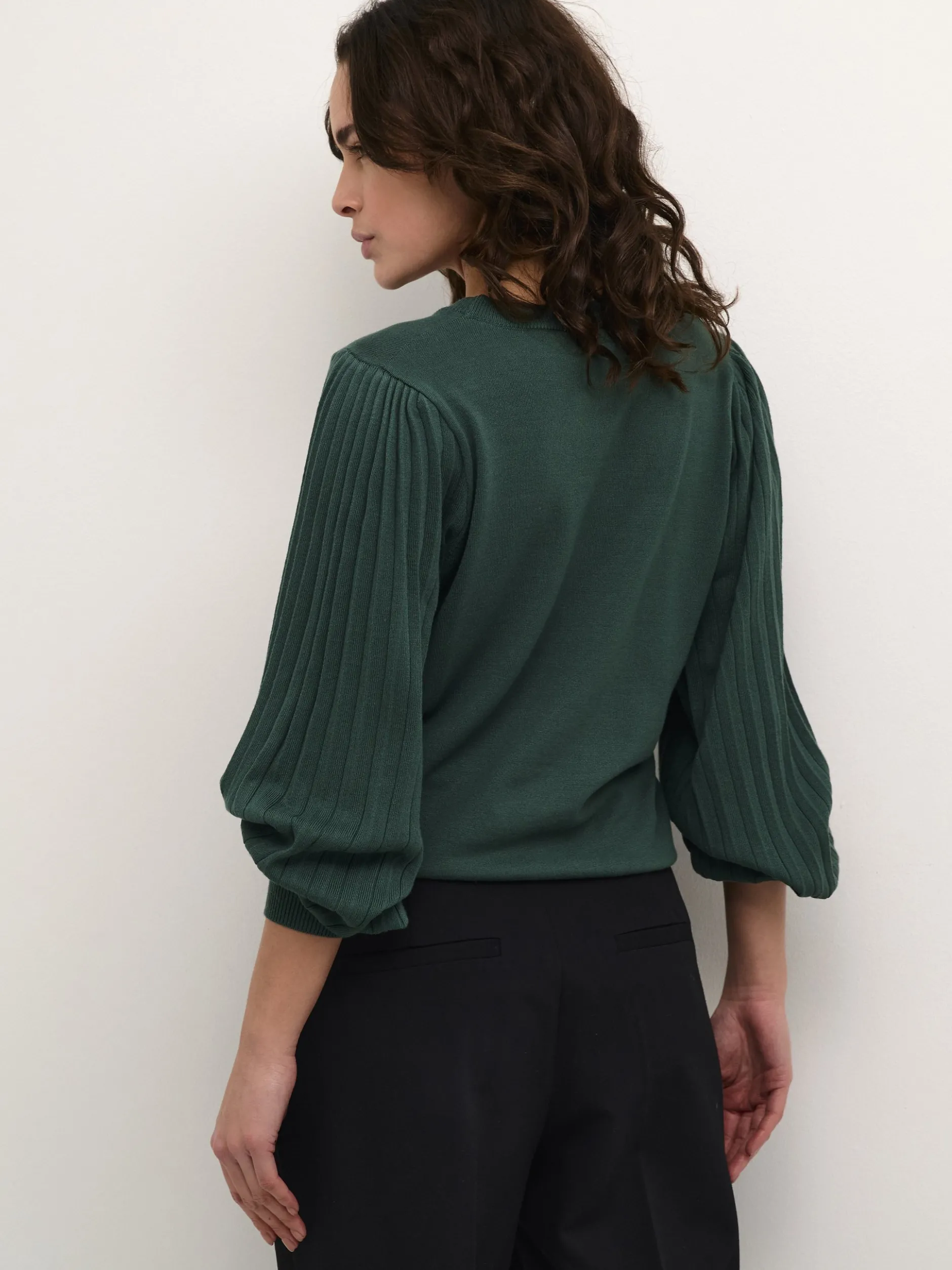 Kaffe Damen Strickpullover KAlone in grün