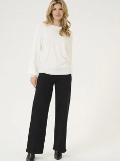 Kaffe Damen Strickpullover KAnanna in ecru