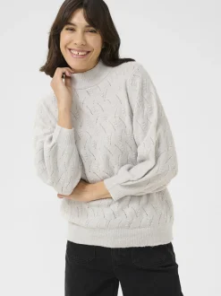 Kaffe Damen Strickpullover KArita in grau