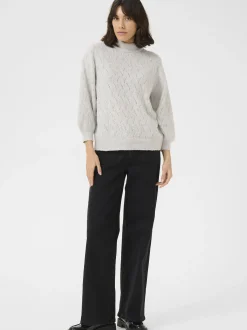 Kaffe Damen Strickpullover KArita in grau