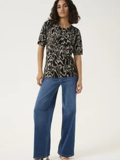 Kaffe Damen T-Shirt KAliz in schwarz taupe