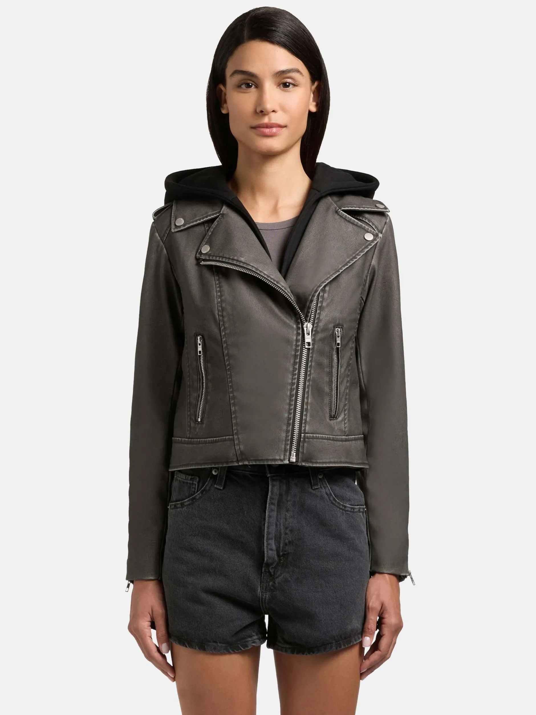 Khujo Damen Kunstlederjacke - Yael in schlamm