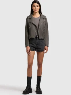Khujo Damen Kunstlederjacke - Yael in schlamm