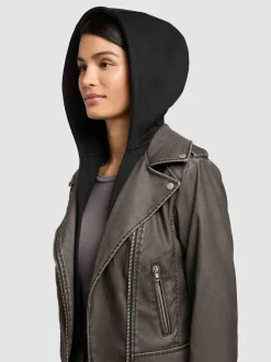 Khujo Damen Kunstlederjacke - Yael in schlamm