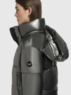 Khujo Damen Steppjacke - Devina Shiny-YM in anthrazit