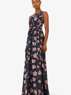 Kraimod Damen Abendkleid in blau rot - Länge: lang