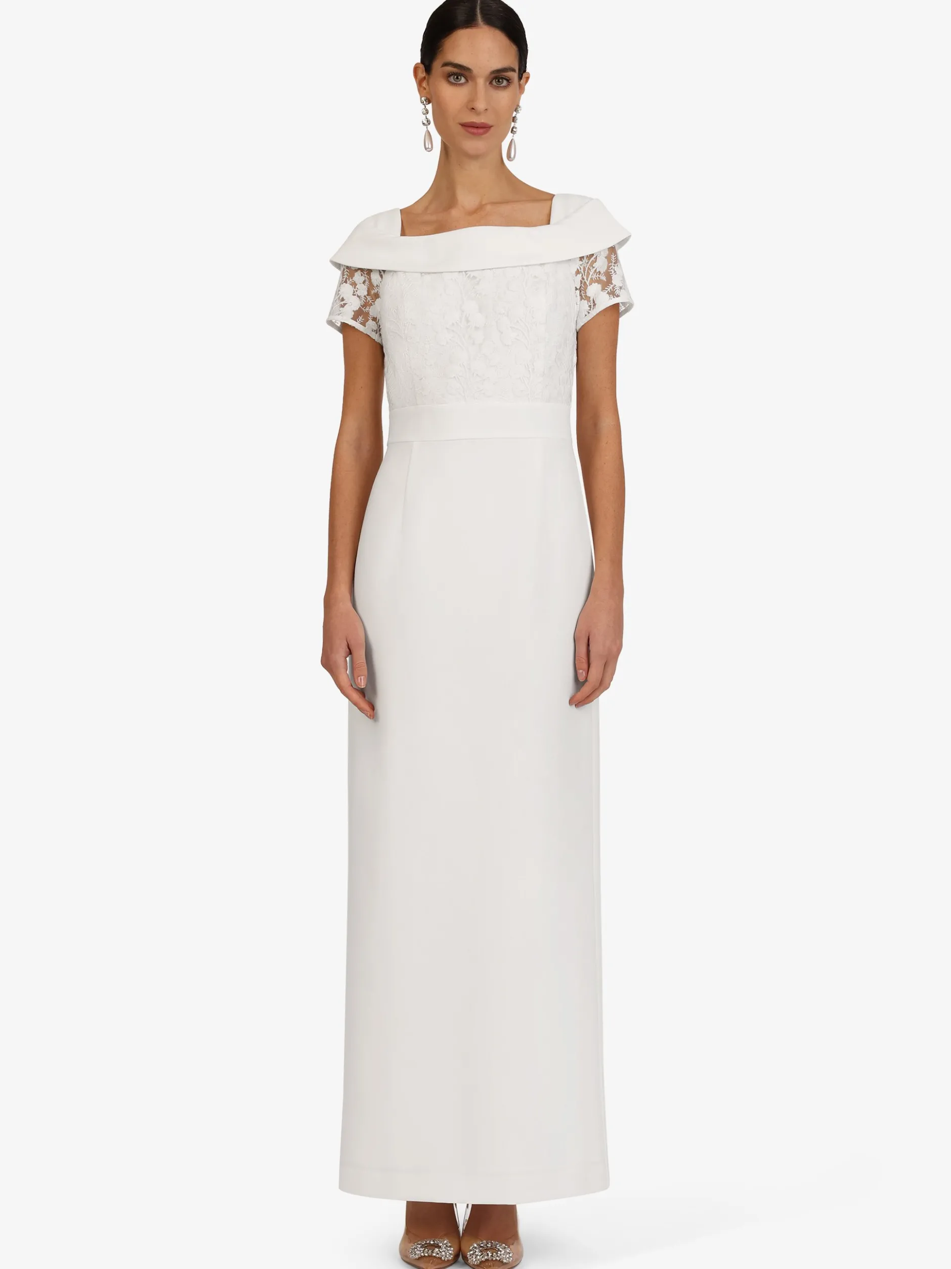 Kraimod Damen Abendkleid in weiß - Ausschnitt: Carmen