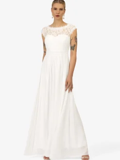 Kraimod Damen Abendkleid in weiß - Ausschnitt: Rundhals