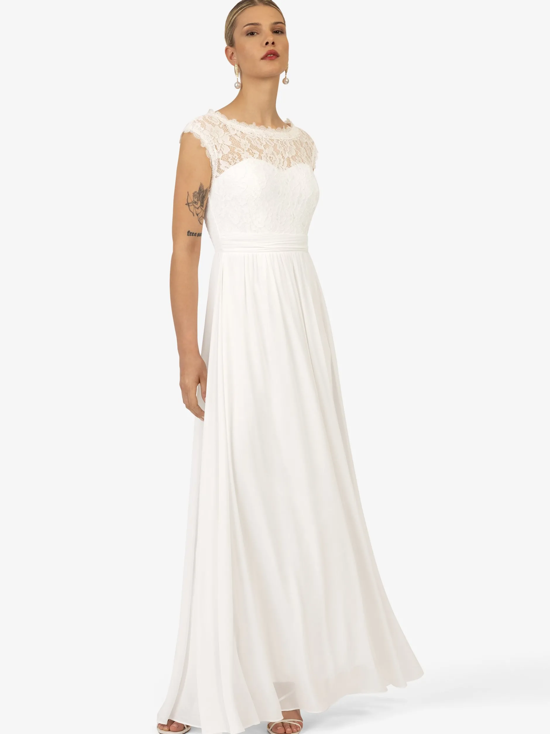 Kraimod Damen Abendkleid in weiß - Ausschnitt: Rundhals