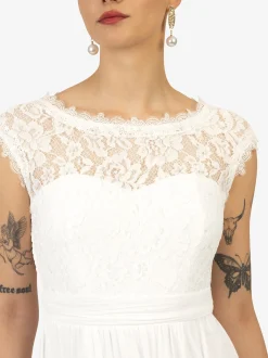 Kraimod Damen Abendkleid in weiß - Ausschnitt: Rundhals