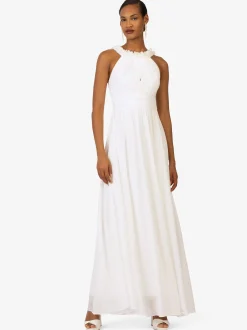 Kraimod Damen Abendkleid in weiß - Ausschnitt: U-Boot