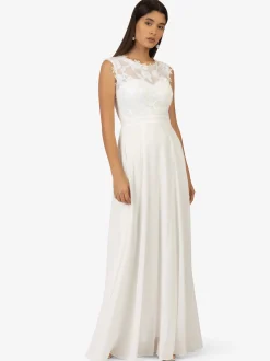 Kraimod Damen Abendkleid in weiß - Ausschnitt: U-Boot