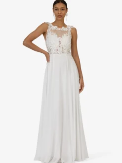 Kraimod Damen Brautkleid in weiß - Ausschnitt: U-Boot