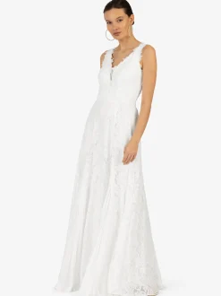 Kraimod Damen Brautkleid in weiß - Ausschnitt: U-Boot