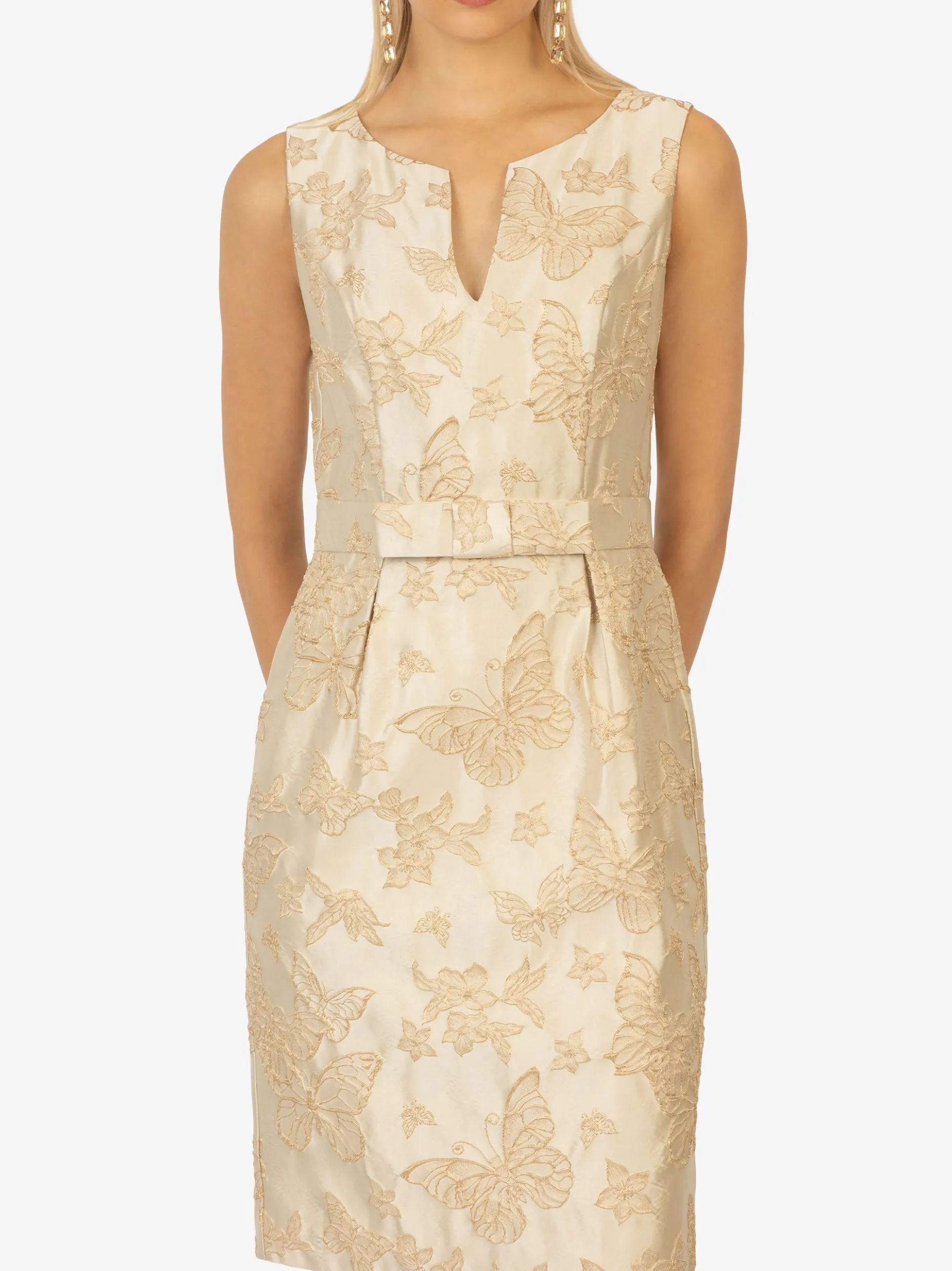 Kraimod Damen Cocktailkleid in gold - Ausschnitt: U-Boot