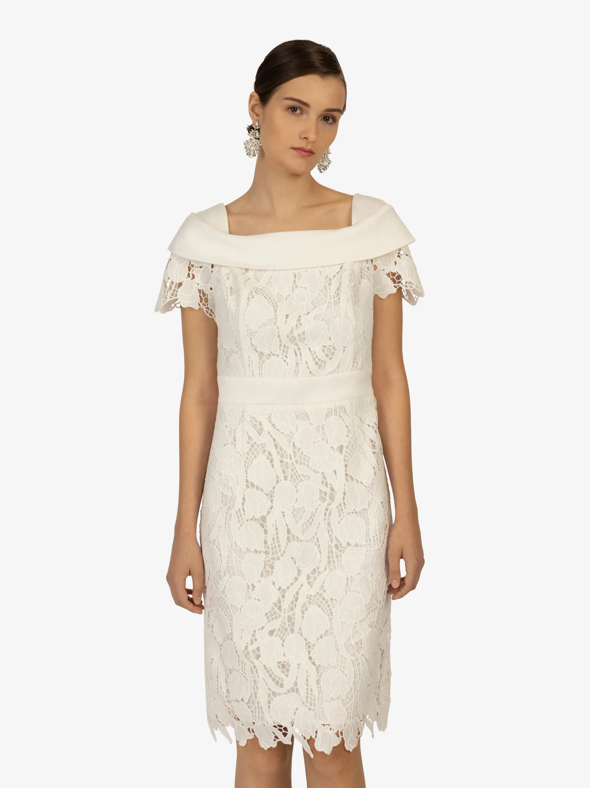 Kraimod Damen Cocktailkleid in weiß - Ausschnitt: Karree