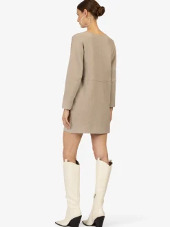 Kraimod Damen Strickkleid in taupe - Ausschnitt: U-Boot