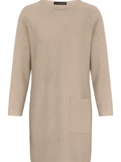 Kraimod Damen Strickkleid in taupe - Ausschnitt: U-Boot