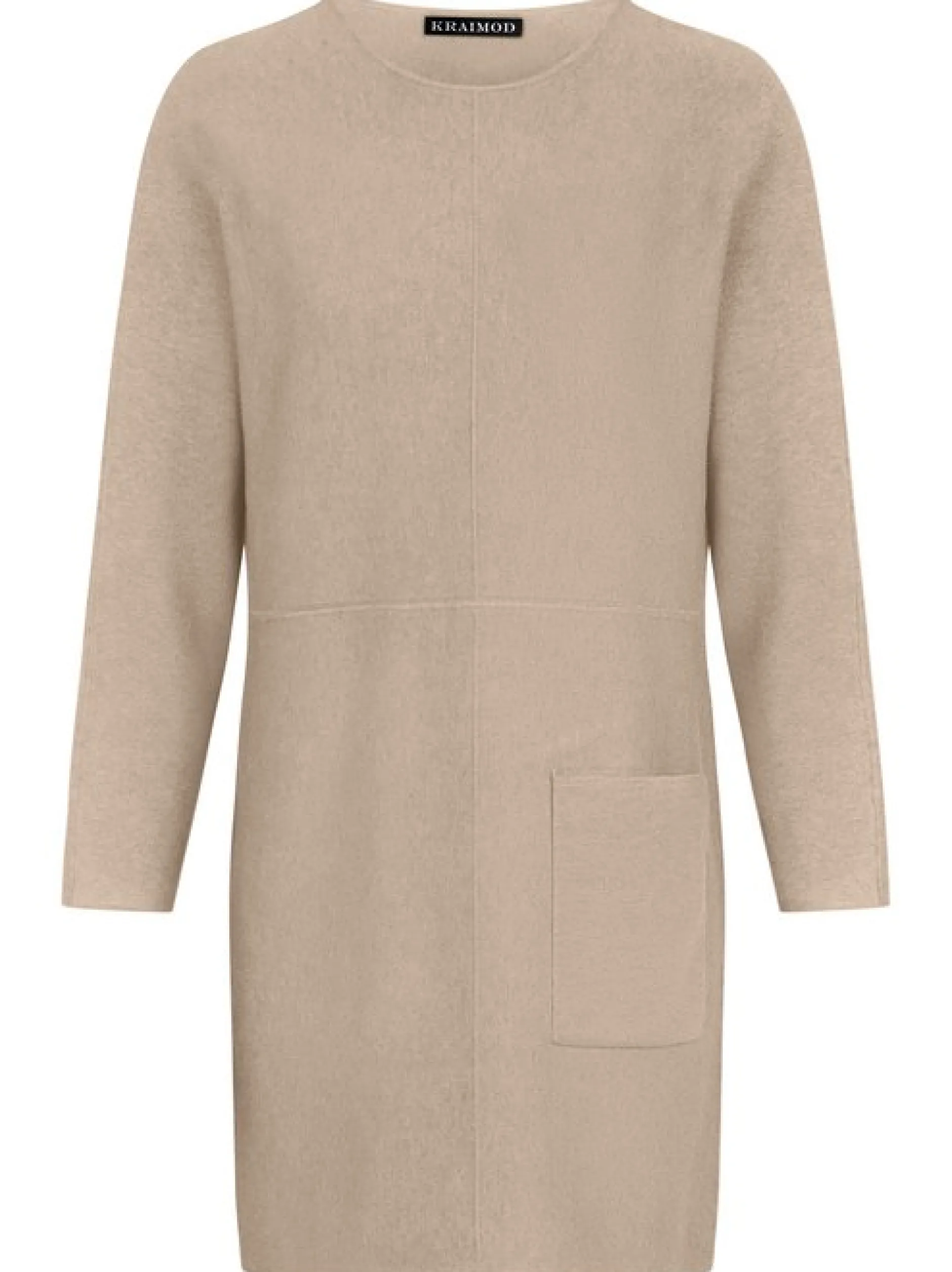 Kraimod Damen Strickkleid in taupe - Ausschnitt: U-Boot