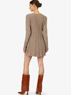 Kraimod Damen Strickkleid in taupe - Ärmel: langarm