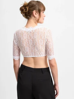 Krüger Dirndl Damen Bluse in weiß - Ärmel: kurzarm