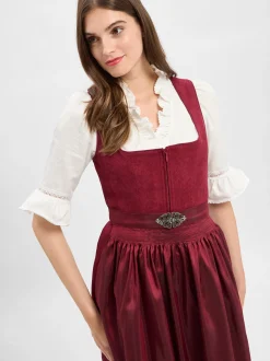 Krüger Dirndl Damen Dirndl in bordeaux - Ärmel: ohne Arm
