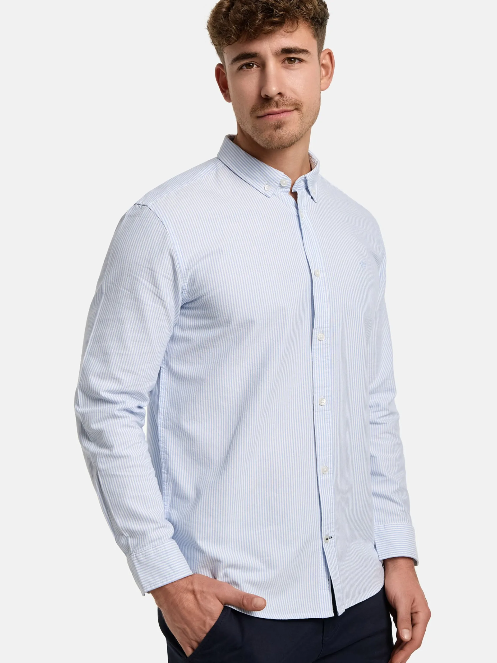 Kronstadt Herren Hemd Langarm - KSJohan Oxford in blau