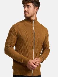 Kronstadt Herren Strickjacke - KSCarlo Zip in braun