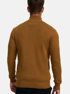 Kronstadt Herren Strickjacke - KSCarlo Zip in braun