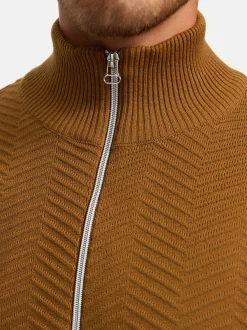 Kronstadt Herren Strickjacke - KSCarlo Zip in braun