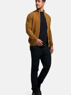 Kronstadt Herren Strickjacke - KSCarlo Zip in braun
