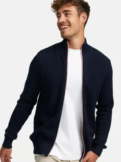 Kronstadt Herren Strickjacke - KSErik Zip in blau