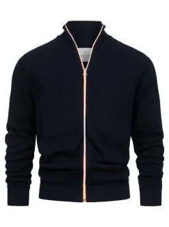 Kronstadt Herren Strickjacke - KSErik Zip in blau