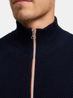 Kronstadt Herren Strickjacke - KSErik Zip in blau