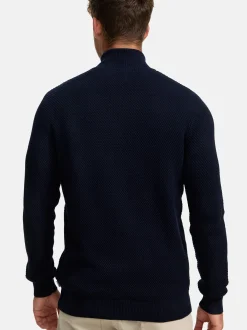 Kronstadt Herren Strickjacke - KSErik Zip in blau