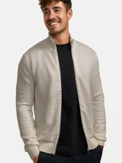 Kronstadt Herren Strickjacke - KSCarlo Zip in beige