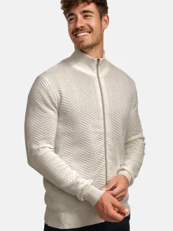 Kronstadt Herren Strickjacke - KSCarlo Zip in beige