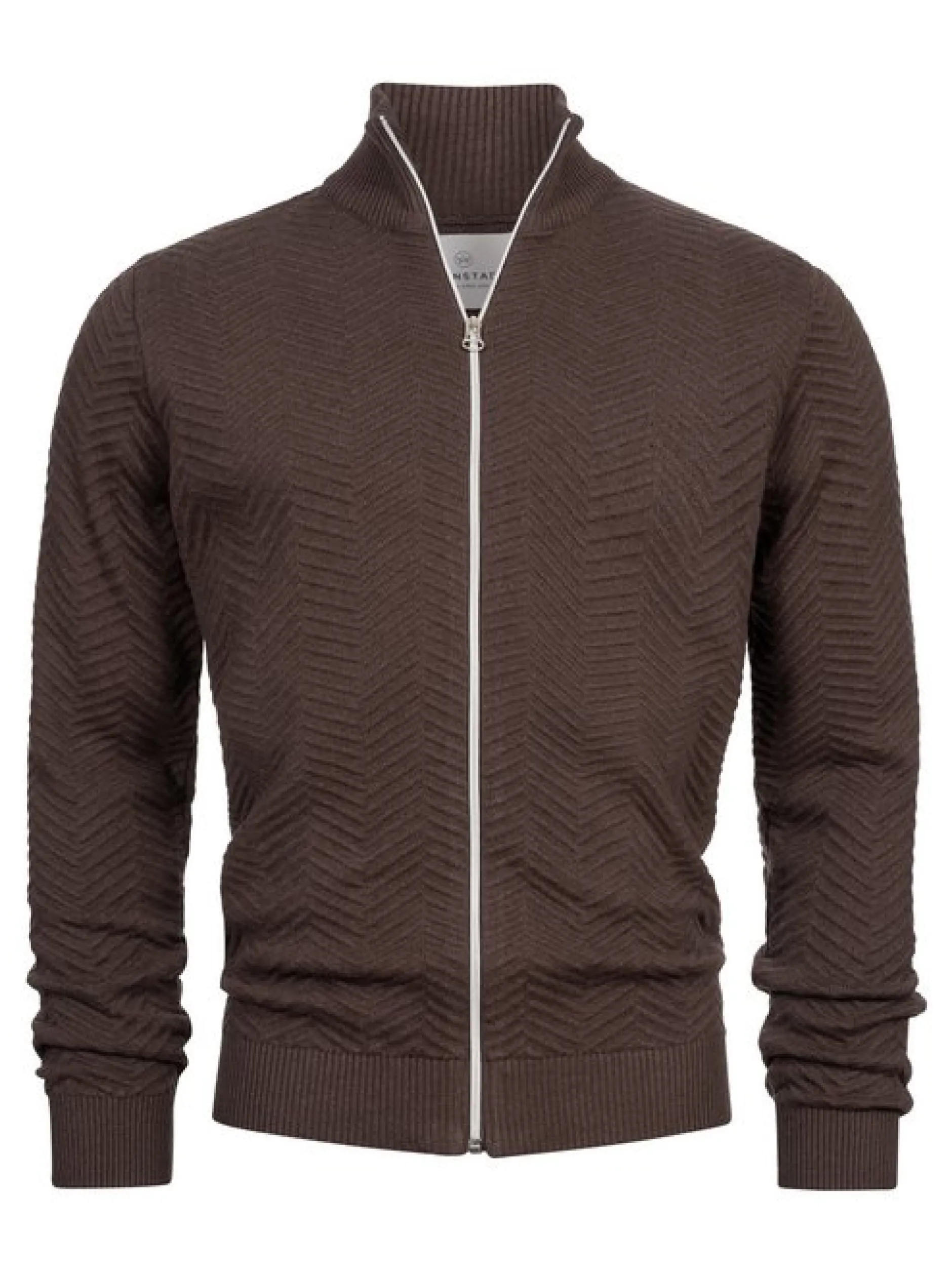 Kronstadt Herren Strickjacke - KSCarlo Zip in braun