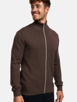 Kronstadt Herren Strickjacke - KSCarlo Zip in braun
